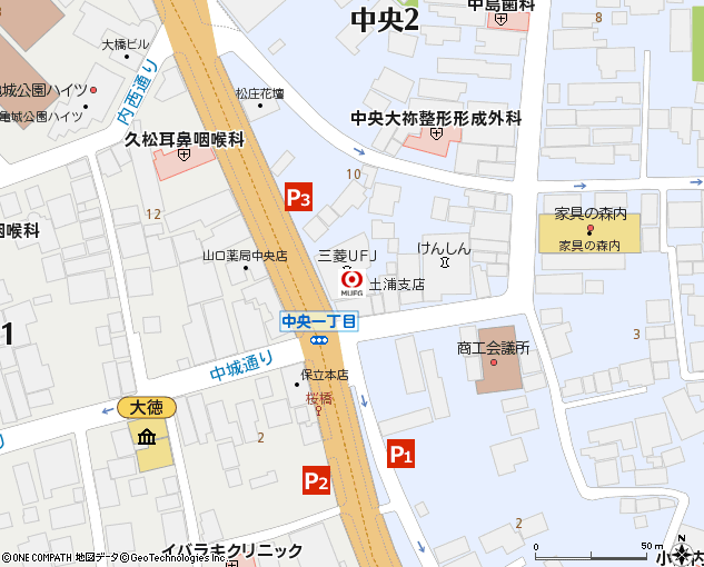 土浦支店付近の地図